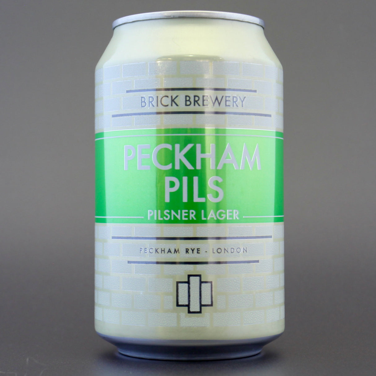 This is a can of Brick Brewery - Peckham Pils - 4.8% (330ml). It is a Lager / Pilsner / Kölsch craft beer available to buy from Ghost Whale, voted London's best craft beer shop.