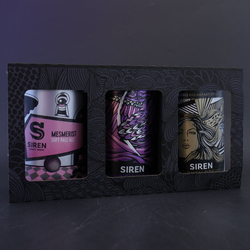 This is a gift pack of Siren Gift Pack - 3x330ml. It is a IPAPale AleStout / Porter craft  available to buy from Ghost Whale, voted London's best craft beer shop.