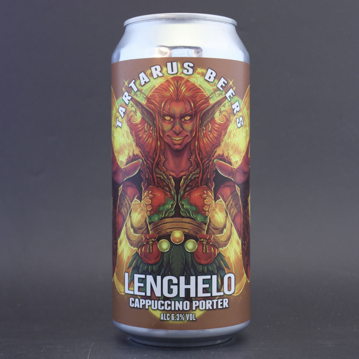 This is a can of Tartarus - Lenghelo - 6.3% (440ml). It is a Stout / Porter craft beer available to buy from Ghost Whale, voted London's best craft beer shop.