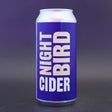 This is a can of Nightingale - Night Bird - 4.9% (440ml). It is a  craft cider available to buy from Ghost Whale, voted London's best craft beer shop.