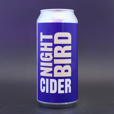 This is a can of Nightingale - Night Bird - 4.9% (440ml). It is a  craft cider available to buy from Ghost Whale, voted London's best craft beer shop.