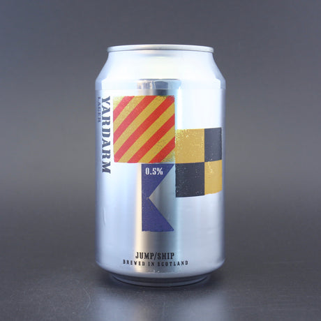 This is a can of Jump Ship Brewing - Yard Arm Lager - 0.5% (330ml). It is a Lager / Pilsner / Kölsch craft beer available to buy from Ghost Whale, voted London's best craft beer shop.