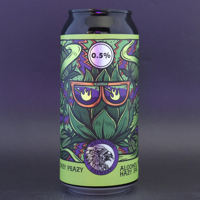 This is a can of Amundsen - Eazy Peazy - 0.5% (440ml). It is a IPA craft beer available to buy from Ghost Whale, voted London's best craft beer shop.