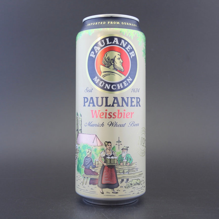 This is a can of Paulaner - Weissbier - 4.9% (500ml). It is a Wit / Wheat craft beer available to buy from Ghost Whale, voted London's best craft beer shop.