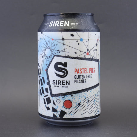 This is a can of Siren - Pastel Pils - 5.5% (330ml). It is a Lager / Pilsner / Kölsch craft beer available to buy from Ghost Whale, voted London's best craft beer shop.