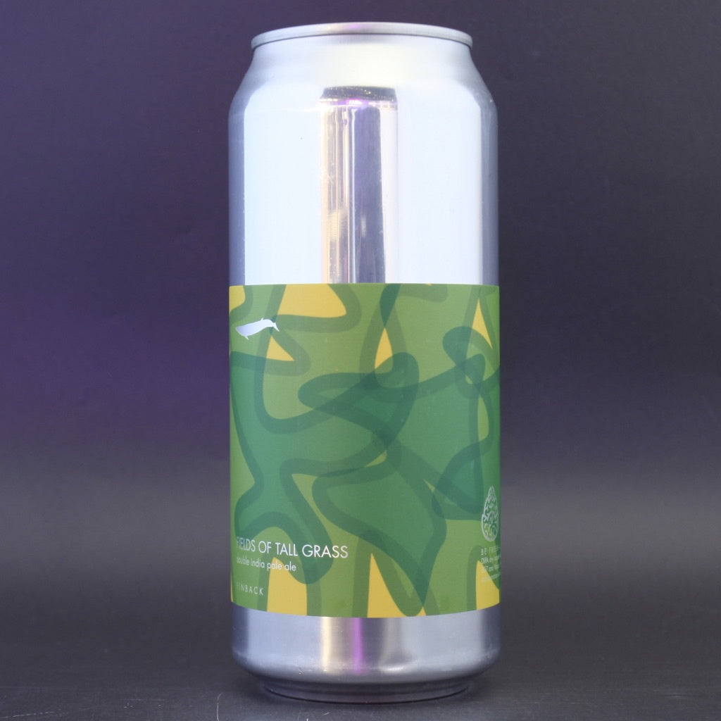 This is a can of Finback / Cerebral - Fields Of Tall Grass - 8% (473ml). It is a Double IPA craft beer available to buy from Ghost Whale, voted London's best craft beer shop.