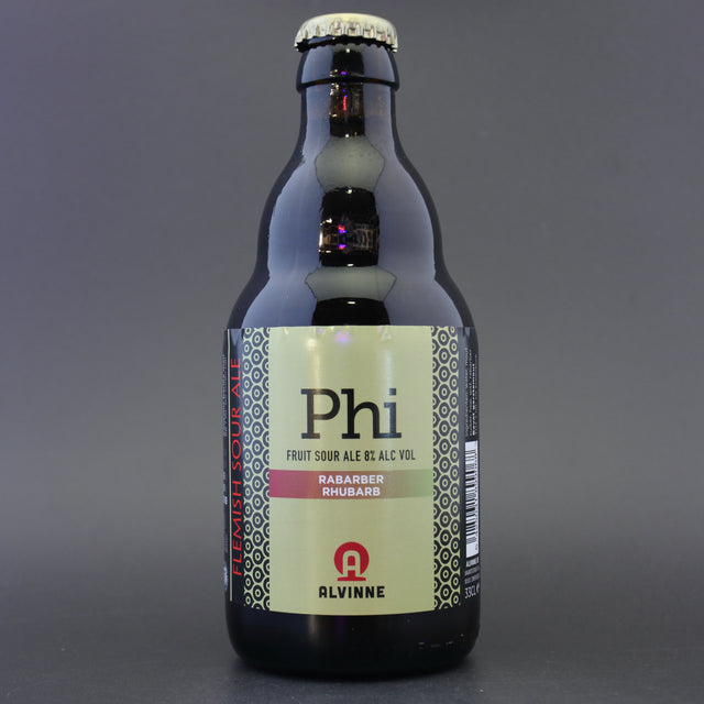 This is a bottle of Alvinne - Phi Rabarbier - 8% (330ml). It is a Wild Ale craft beer available to buy from Ghost Whale, voted London's best craft beer shop.