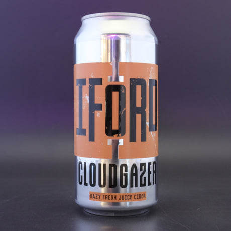 This is a can of Iford - Cloudgazer - 5% (440ml). It is a  craft cider available to buy from Ghost Whale, voted London's best craft beer shop.