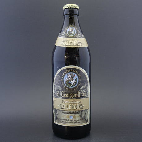 This is a bottle of St Georgenbrau - Kellerbier - 4.9% (500ml). It is a Lager / Pilsner / Kölsch craft beer available to buy from Ghost Whale, voted London's best craft beer shop.