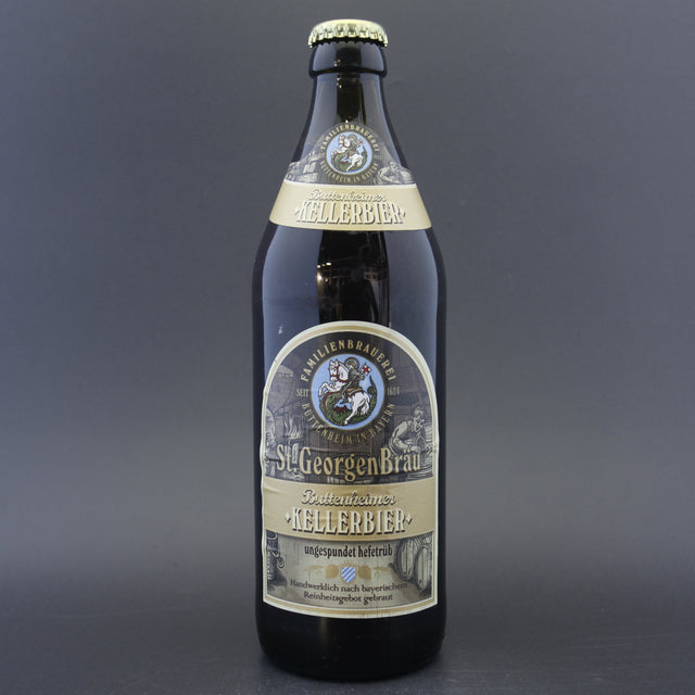 This is a bottle of St Georgenbrau - Kellerbier - 4.9% (500ml). It is a Lager / Pilsner / Kölsch craft beer available to buy from Ghost Whale, voted London's best craft beer shop.