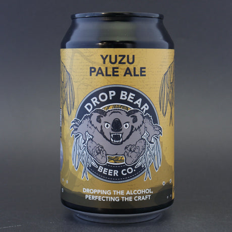 This is a can of Drop Bear - Yuzu Pale Ale - 0.5% (330ml). It is a Pale Ale craft beer available to buy from Ghost Whale, voted London's best craft beer shop.