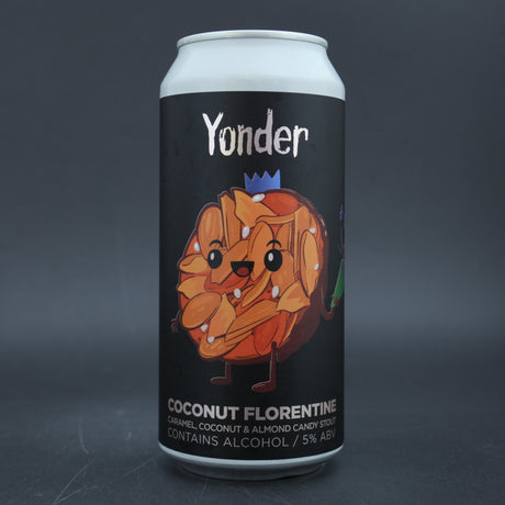 This is a can of Yonder - Coconut Florentine - 5% (440ml). It is a Stout / Porter craft beer available to buy from Ghost Whale, voted London's best craft beer shop.