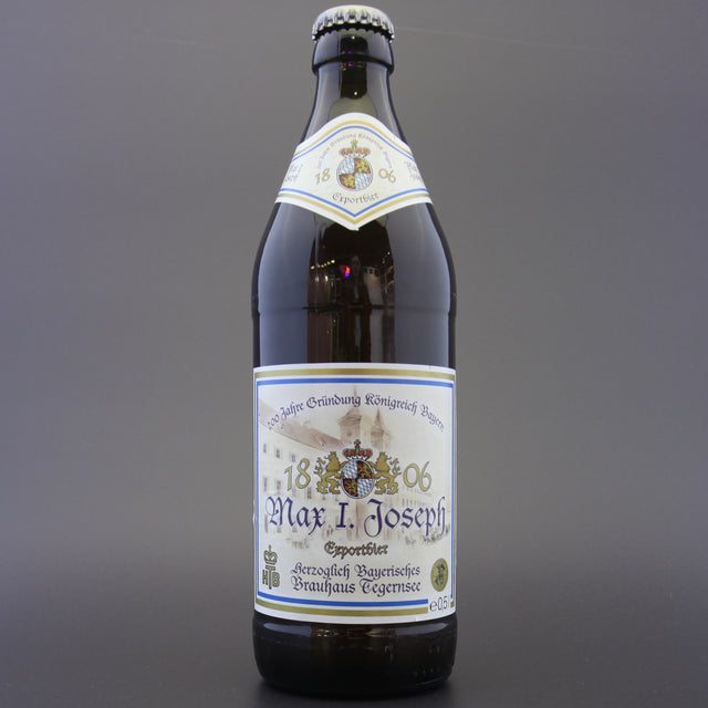 This is a bottle of Tegernseer - Max I Joseph - 5.2% (500ml). It is a Lager / Pilsner / Kölsch craft beer available to buy from Ghost Whale, voted London's best craft beer shop.