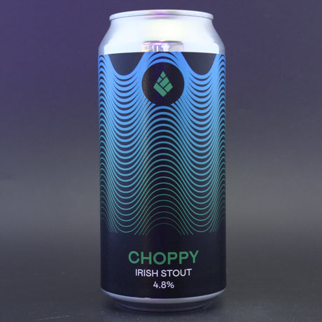 This is a can of Drop Project - Choppy - 4.8% (440ml). It is a Stout / Porter craft beer available to buy from Ghost Whale, voted London's best craft beer shop.
