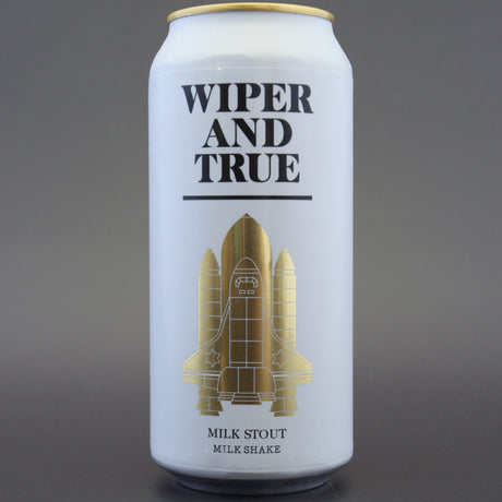 This is a can of Wiper And True - Milkshake - 5.6% (440ml). It is a Stout / Porter craft beer available to buy from Ghost Whale, voted London's best craft beer shop.