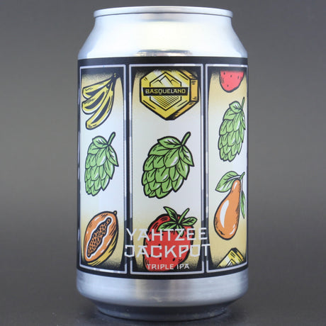 This is a can of Basqueland - Yahtzee Jackpot - 10% (440ml). It is a Triple IPA craft beer available to buy from Ghost Whale, voted London's best craft beer shop.