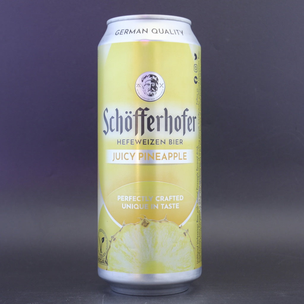 This is a can of Schöfferhofer - Pineapple Radler - 2.5% (500ml). It is a Radler craft beer available to buy from Ghost Whale, voted London's best craft beer shop.