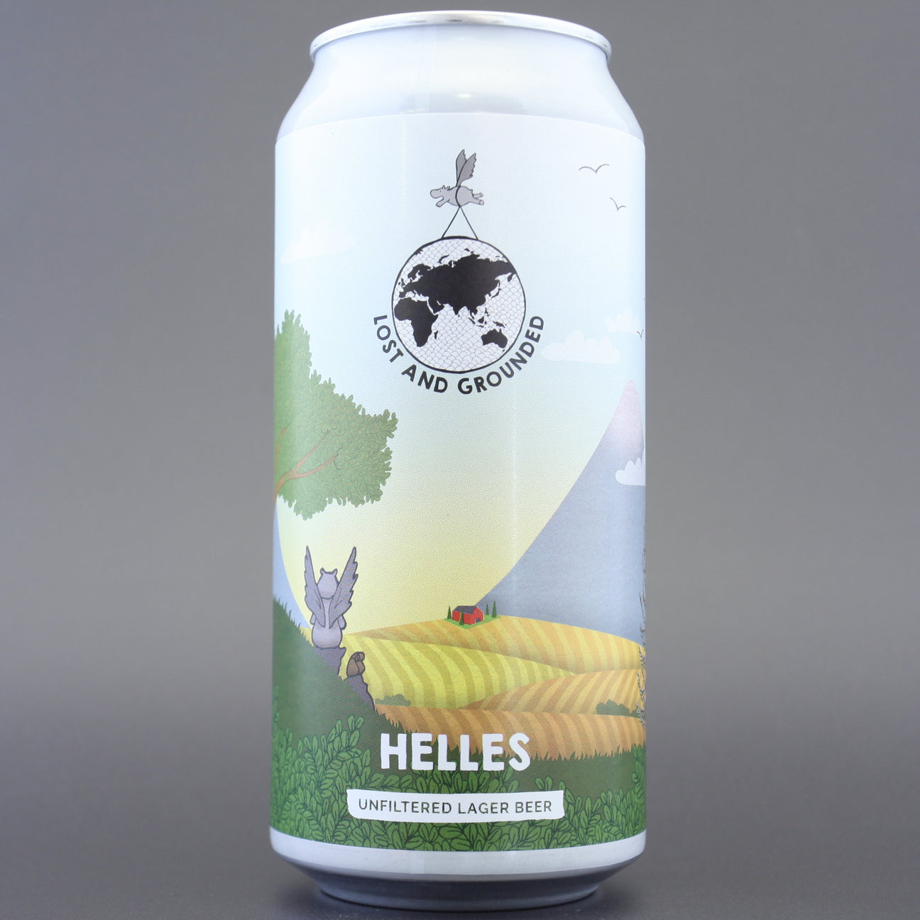 This is a can of Lost and Grounded - Helles - 4.4% (440ml). It is a Lager / Pilsner / Kölsch craft beer available to buy from Ghost Whale, voted London's best craft beer shop.