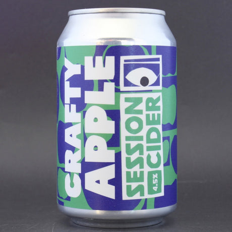 This is a can of Crafty Apple - Craft Apple Session Cider - 4.5% (330ml). It is a  craft cider available to buy from Ghost Whale, voted London's best craft beer shop.