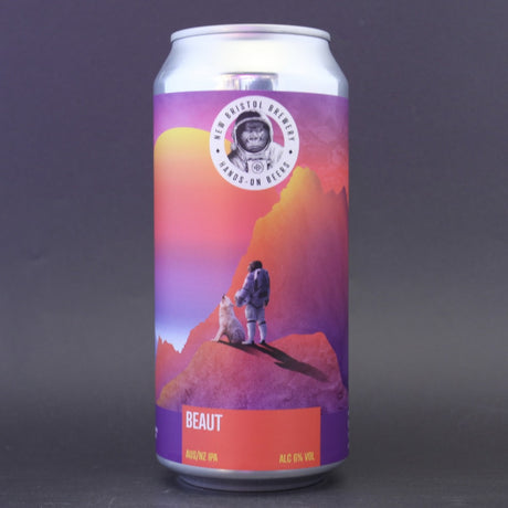 This is a can of New Bristol Brewery - Beaut - 6% (440ml). It is a IPA craft beer available to buy from Ghost Whale, voted London's best craft beer shop.