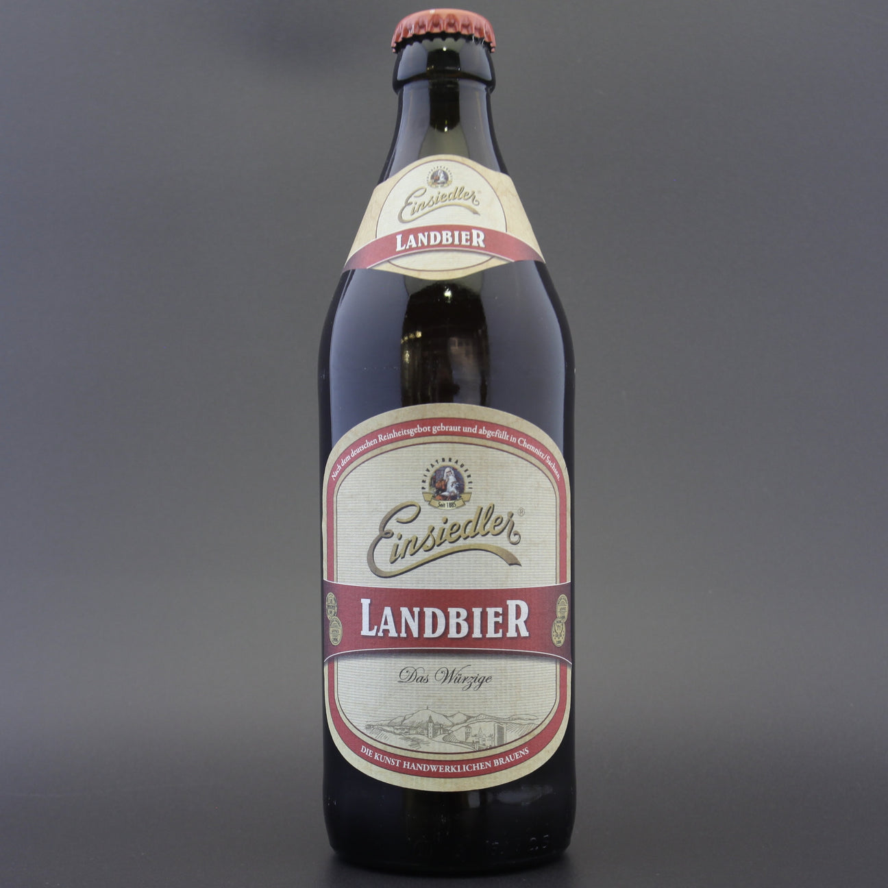 This is a bottle of Einsiedler - Landbier - 5.2% (500ml). It is a Lager / Pilsner / Kölsch craft beer available to buy from Ghost Whale, voted London's best craft beer shop.