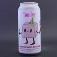 This is a can of Yonder - White Choc Strawb - 4.5% (440ml). It is a Sour craft beer available to buy from Ghost Whale, voted London's best craft beer shop.