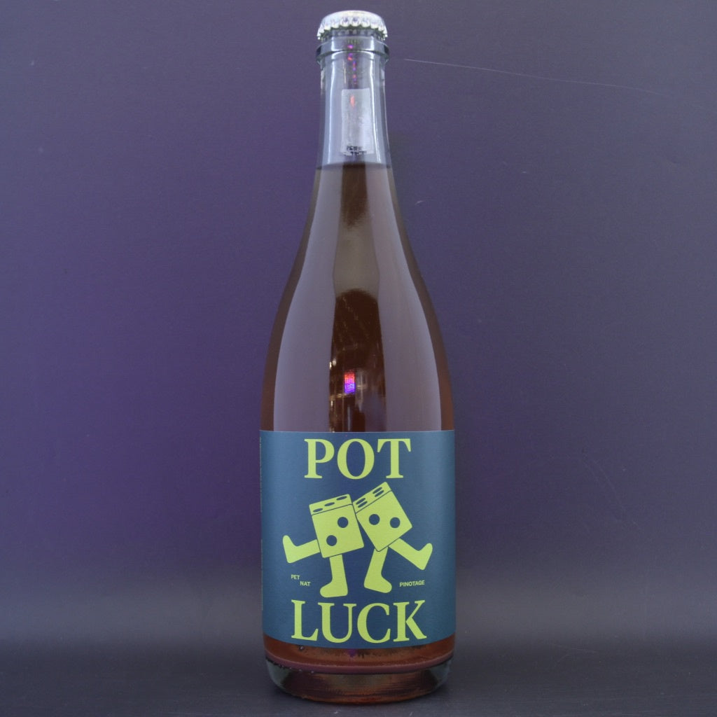 This is a bottle of New Theory - Pot Luck - 11.5% (750ml). It is a  craft wine available to buy from Ghost Whale, voted London's best craft beer shop.